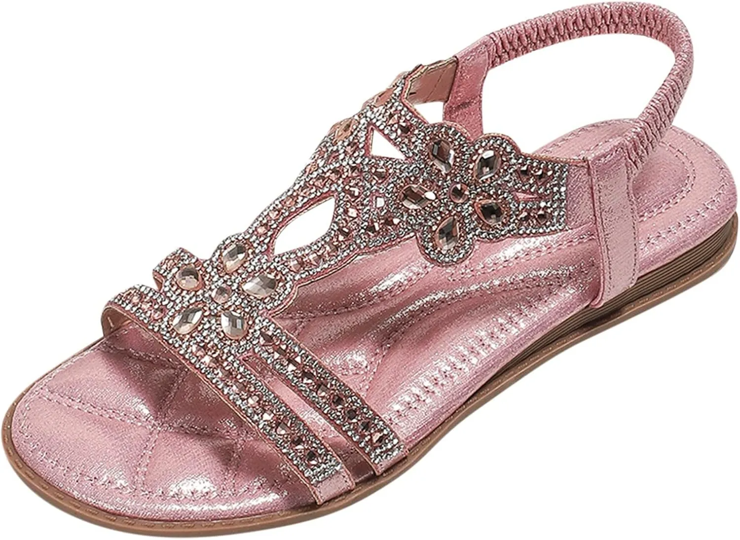 Cathalem Sandals for Women Dressy Summer,Women Flat Sandals with Ankle Strap Open Toe Flat Sandals Beach Sandals
