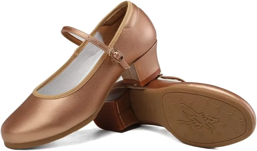 Character Shoes for Women Dance Shoes Low Heel Salsa Ballroom Tango Latin Flamenco Performance with Arch Support Dance Heels