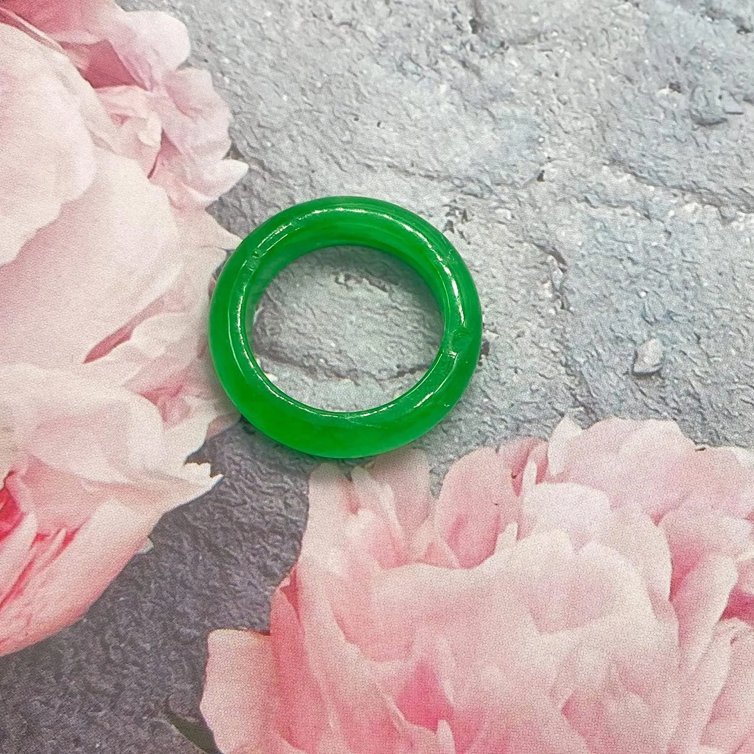 CJIAYUJEW Jade Rings for Women Good Luck Jade Rings Green Jewelry Size6-10