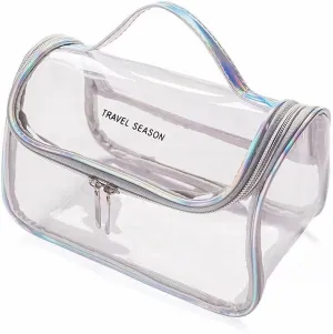 Clear Toiletry Bag Transparent Makeup Cosmetic Bag with Zipper & Handle, Large Capacity Colorful Storage Bag Waterproof Wash Bag Travel Bag for Toiletries, 22x15x14cm