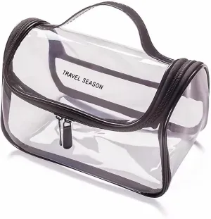 Clear Toiletry Bag Transparent Makeup Cosmetic Bag with Zipper & Handle, Large Capacity Colorful Storage Bag Waterproof Wash Bag Travel Bag for Toiletries, 22x15x14cm