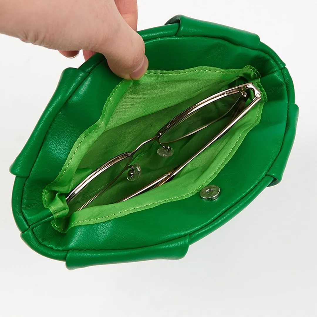 Clutch Purses for Women PU Leather Dressy Pleated Clutch Bag Purses and Handbags Evening Clutch for Weddings Party (Green)