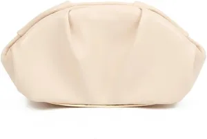 Clutch Purses for Women PU Leather Dressy Pleated Clutch Bag Purses and Handbags Evening Clutch for Weddings Party (Off White)
