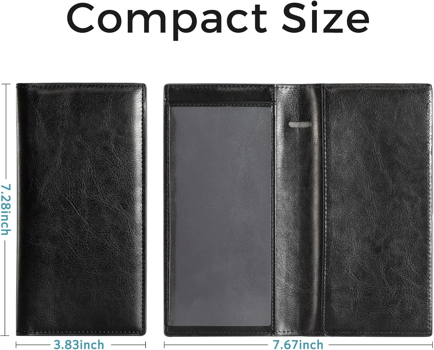 CoBak Premium Leather Checkbook Cover - RFID Blocking, Classic Design, Slim & Durable - Perfect for Personal & Business Checks