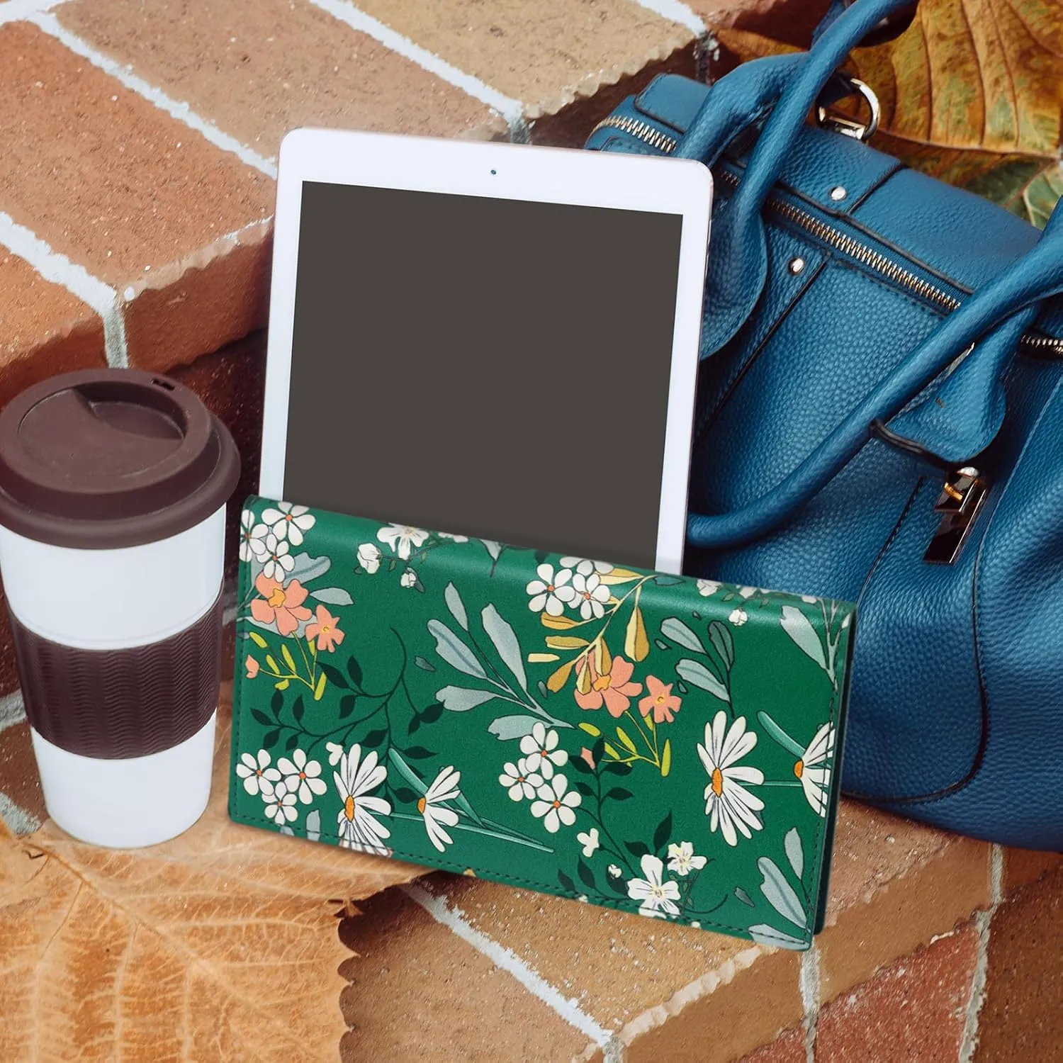 CoBak Premium Leather Checkbook Cover - RFID Blocking, Classic Design, Slim & Durable - Perfect for Personal & Business Checks