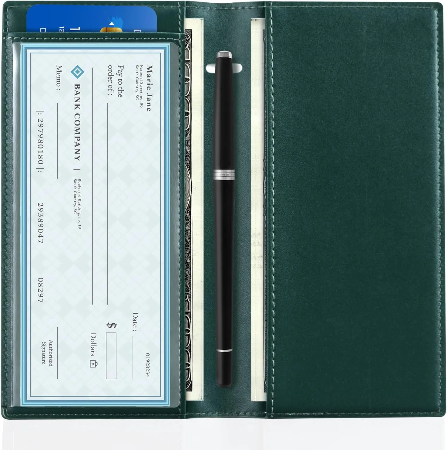 CoBak Premium Leather Checkbook Cover - RFID Blocking, Classic Design, Slim & Durable - Perfect for Personal & Business Checks