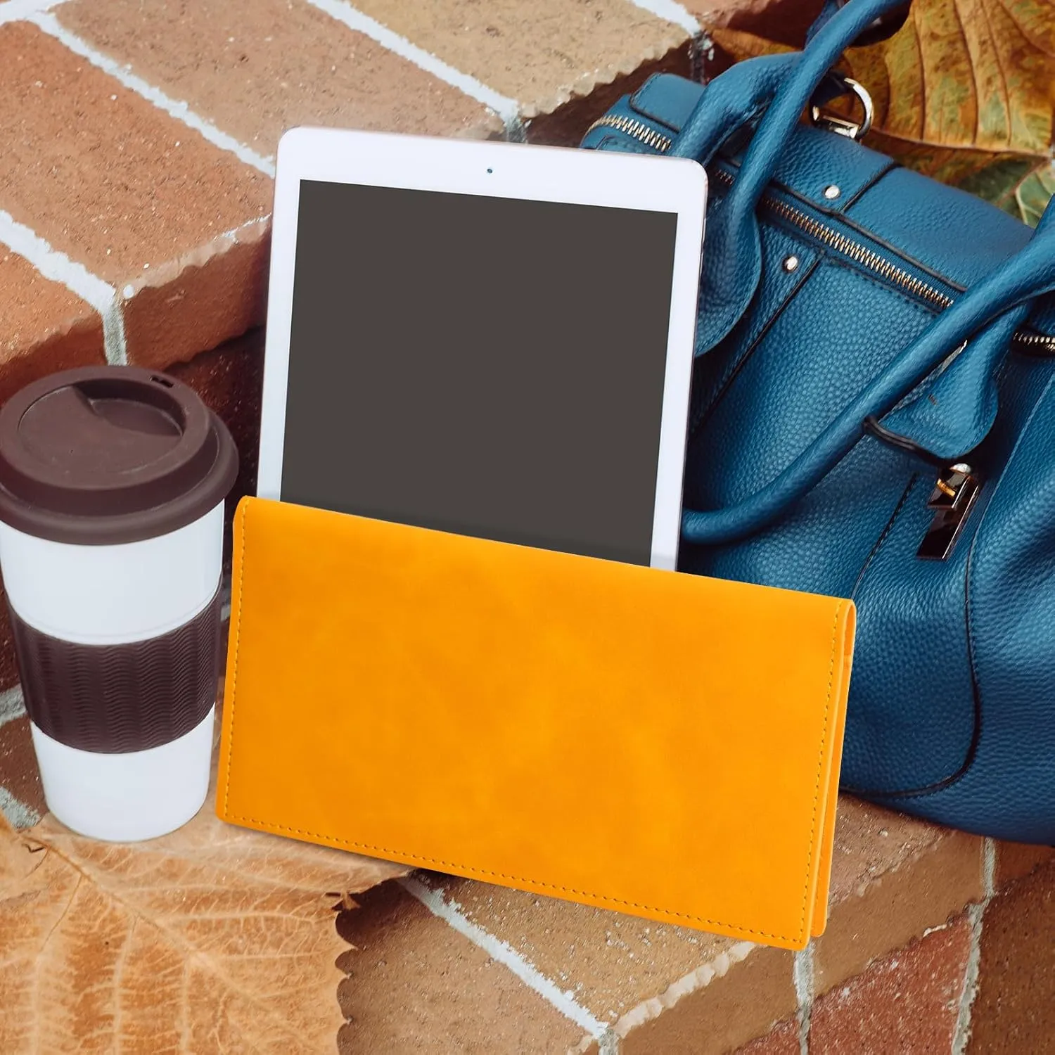CoBak Premium Leather Checkbook Cover - RFID Blocking, Classic Design, Slim & Durable - Perfect for Personal & Business Checks
