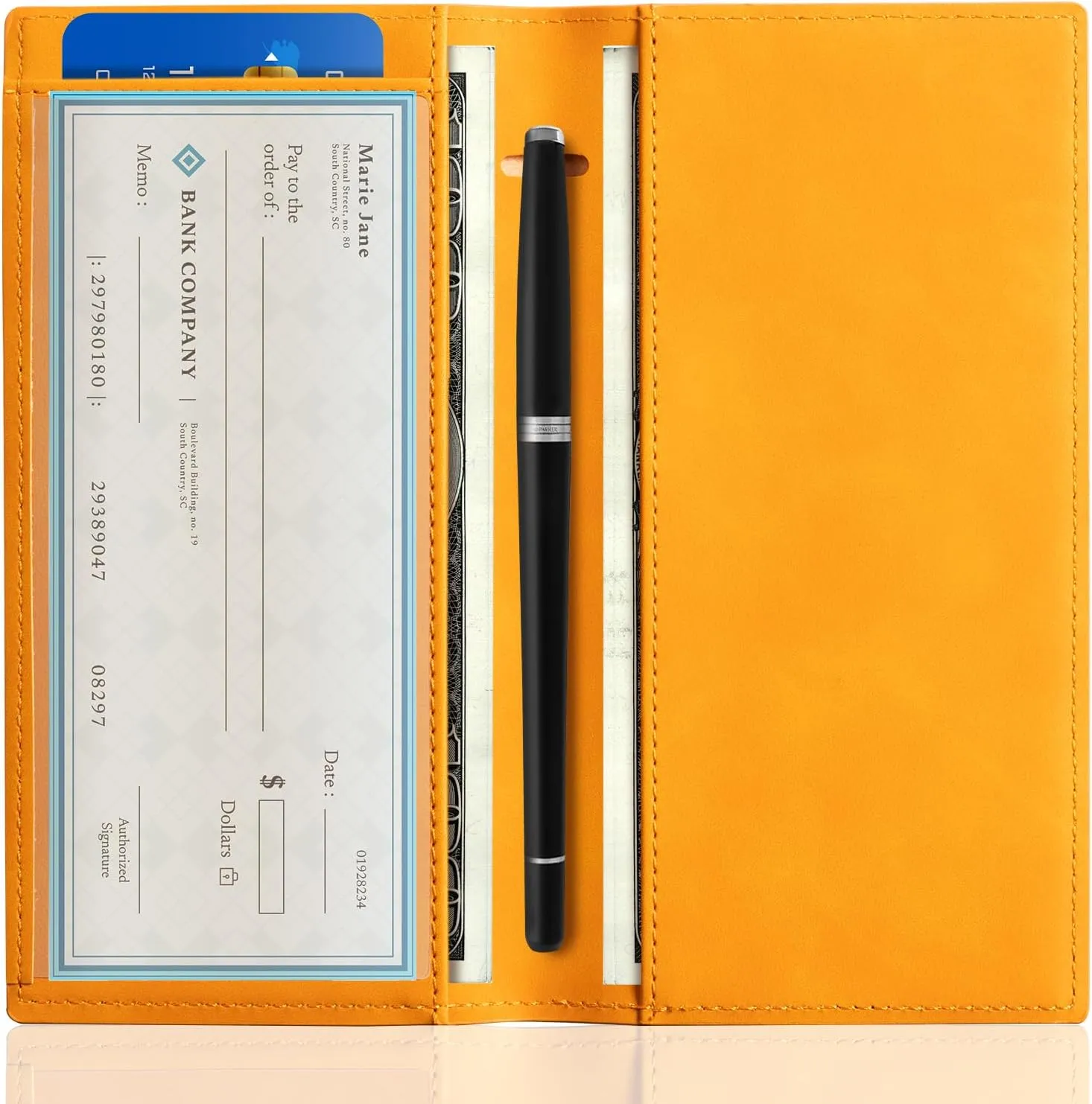 CoBak Premium Leather Checkbook Cover - RFID Blocking, Classic Design, Slim & Durable - Perfect for Personal & Business Checks