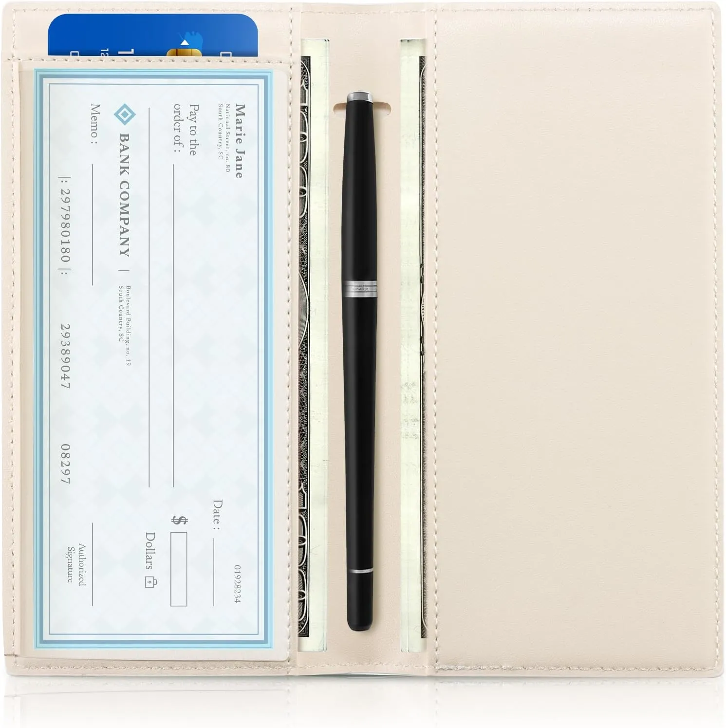 CoBak Premium Leather Checkbook Cover - RFID Blocking, Classic Design, Slim & Durable - Perfect for Personal & Business Checks