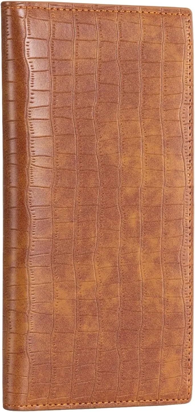 CoBak Premium Leather Checkbook Cover - RFID Blocking, Classic Design, Slim & Durable - Perfect for Personal & Business Checks