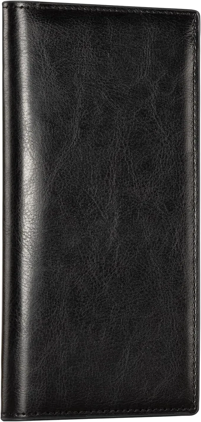 CoBak Premium Leather Checkbook Cover - RFID Blocking, Classic Design, Slim & Durable - Perfect for Personal & Business Checks