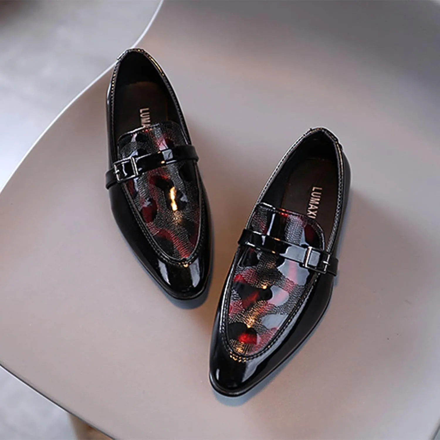 Cowboy Boot Boys Summer and Autumn Fashion Boys Casual Leather Shoes Solid Color Lace Up Pointed Lace Up Classic Boot