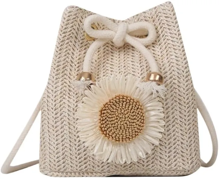 cross-body bag Straw Bucket Crossbody Bag
