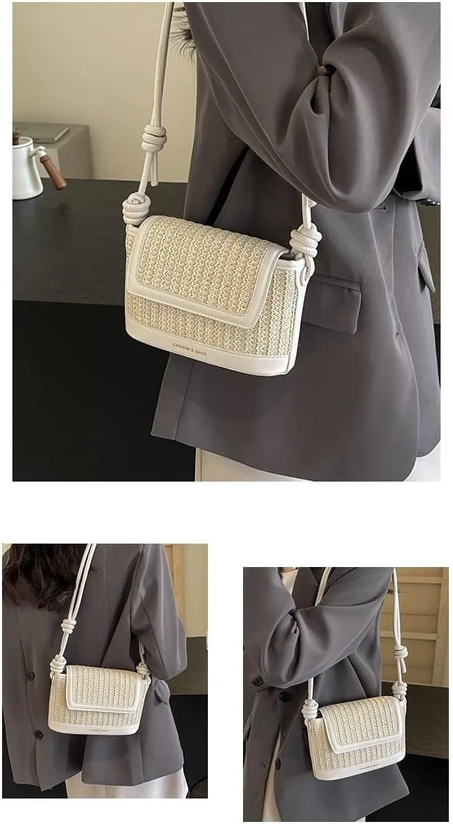 cross-body bag Straw Shoulder Crossbody Bucket Bag