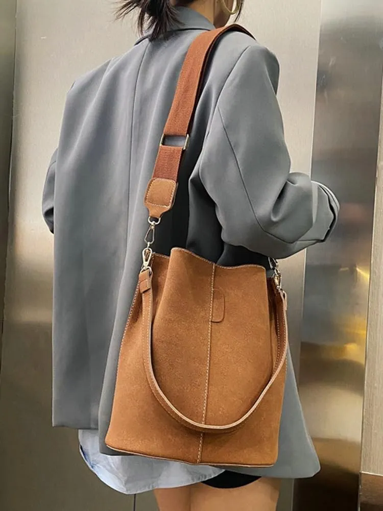 Crossbody Bags for Women PU Leather Tote Bag Shoulder Purse Velvet Retro Satchel Hobo Handbags 2024
