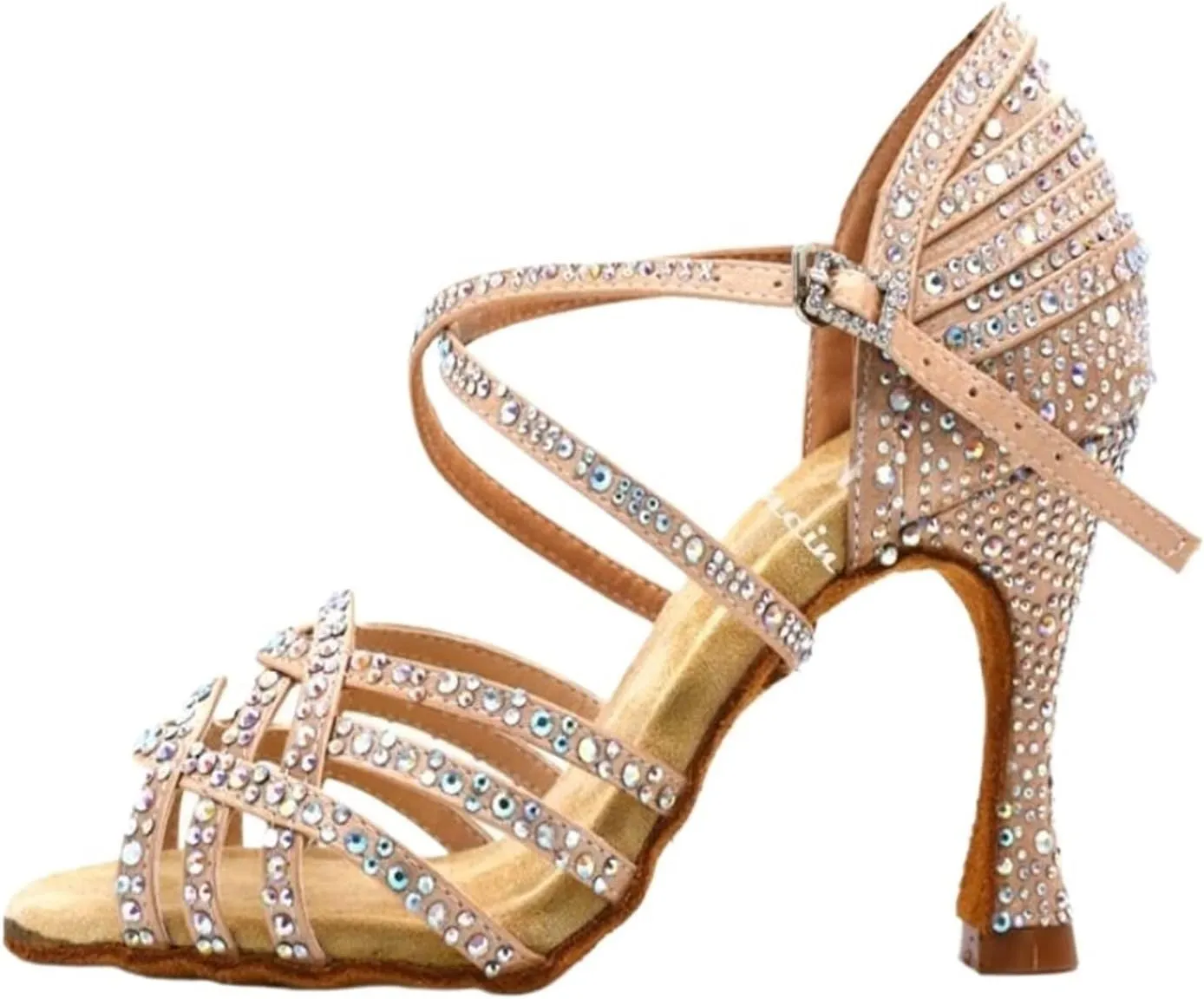 Dancing Shoes for Woman Women Salsa Dance Shoes Latin Ballroom Shoes Latin Dance Shoes Tango Party Shoes 9cm(Skin Heel 9cm,10.5)