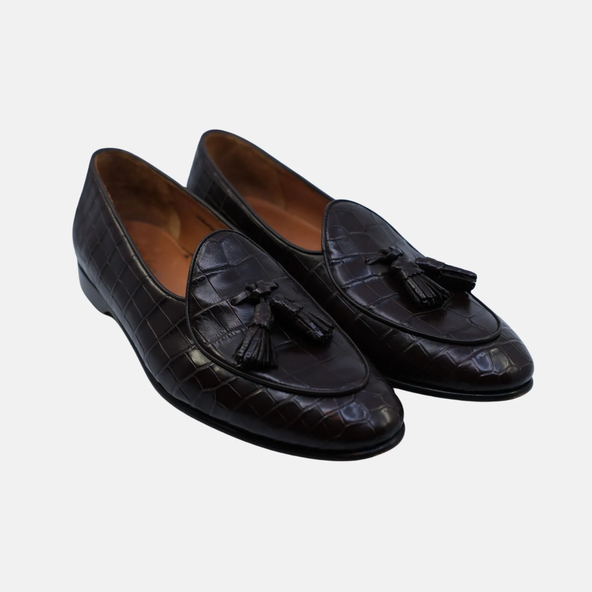 Dark Brown Alligator Loafers (EU 45)