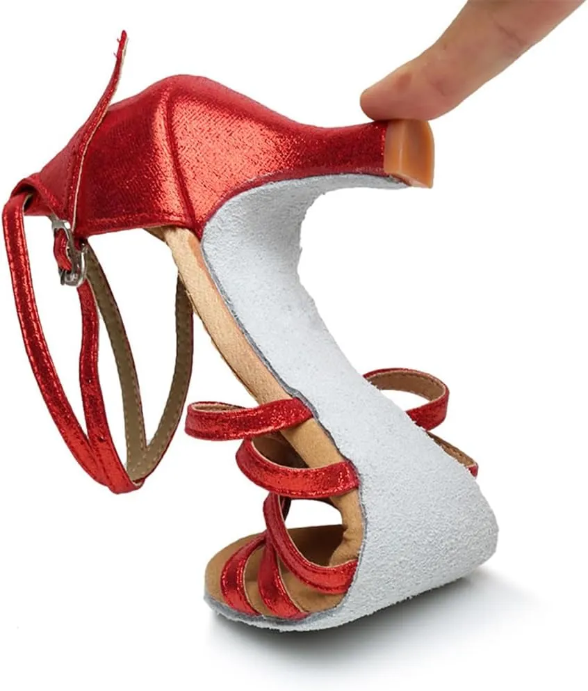 Dress First Ballroom Dance Shoes High Heel Latin Shoes Women Ballet & Dance Shoes Comforable Leatherette Indoor Dancing Shoes with Buckle, 2.76"
