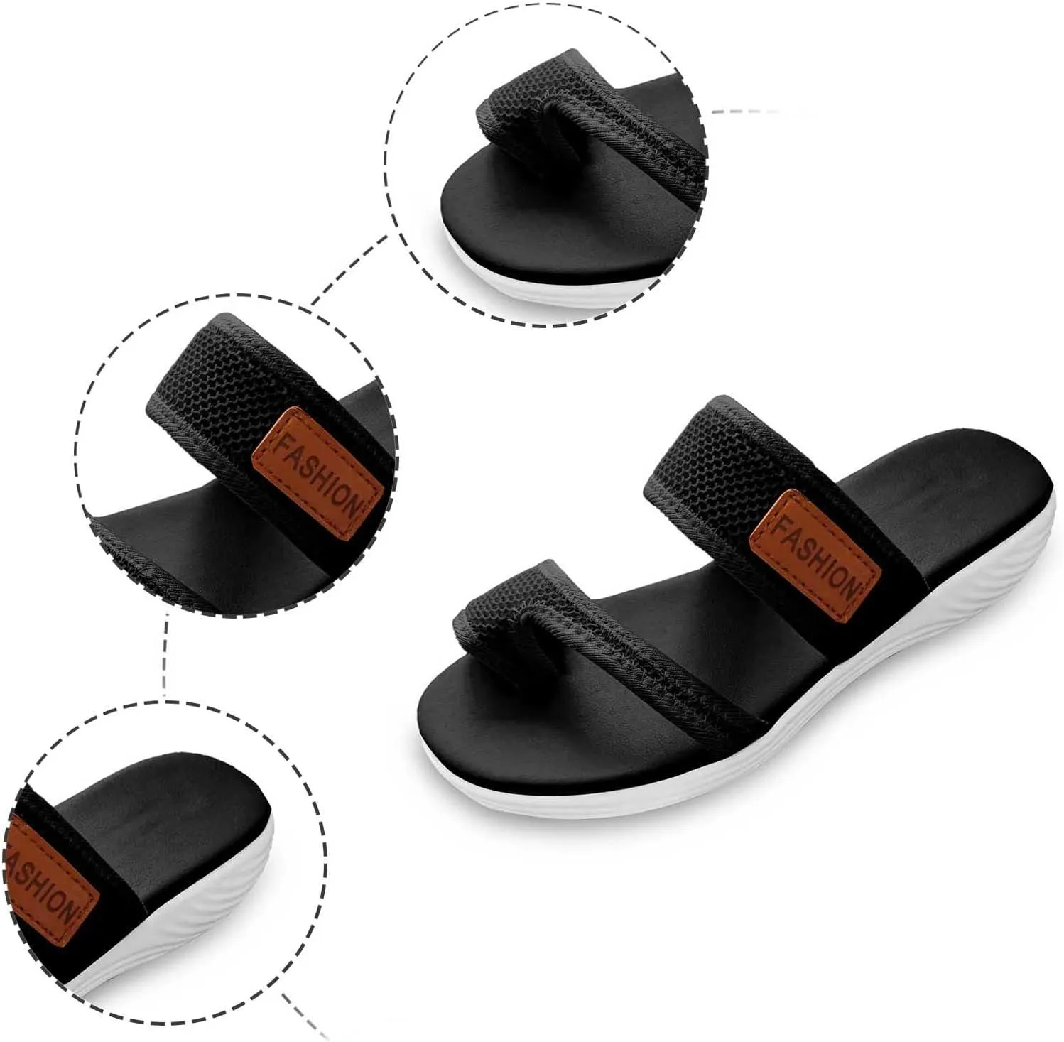 Dressy Summer 2025 Trendy Sandals for Women Beach Slip On Mesh Slide Sandals with Arch Support Comfortable Orthopedic Shoes