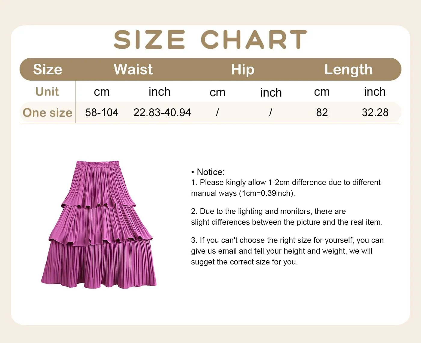 ebossy Women Ruffles Fairy Cake Skirt Elastic Waist Pleated Layered Flared Long Midi Skirt