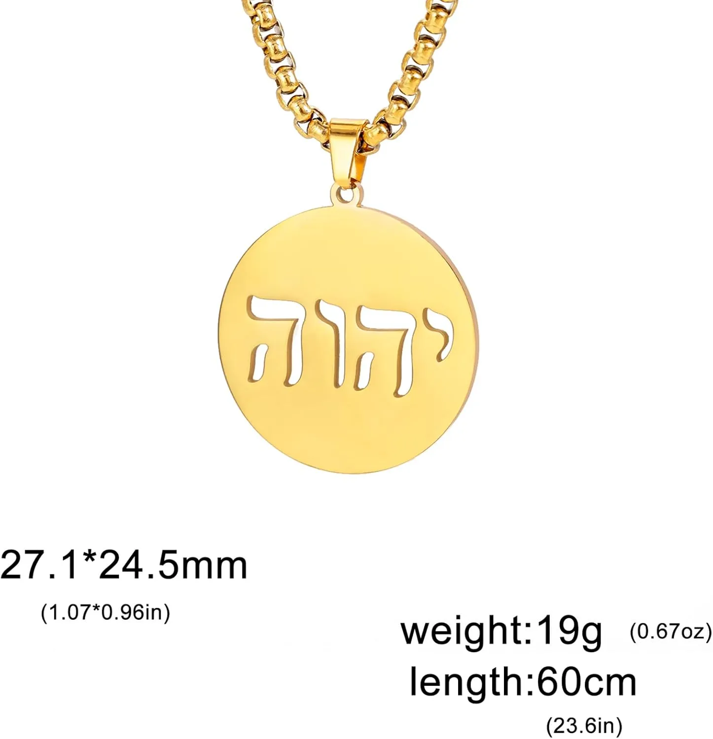 EUEAVAN Hebrew Necklaces Judaism Religion Faithchai Necklace Jehovah Pendants Hebrew Bible God Names Jewelry Hanukkah Israel Amulets Gifts Women Men