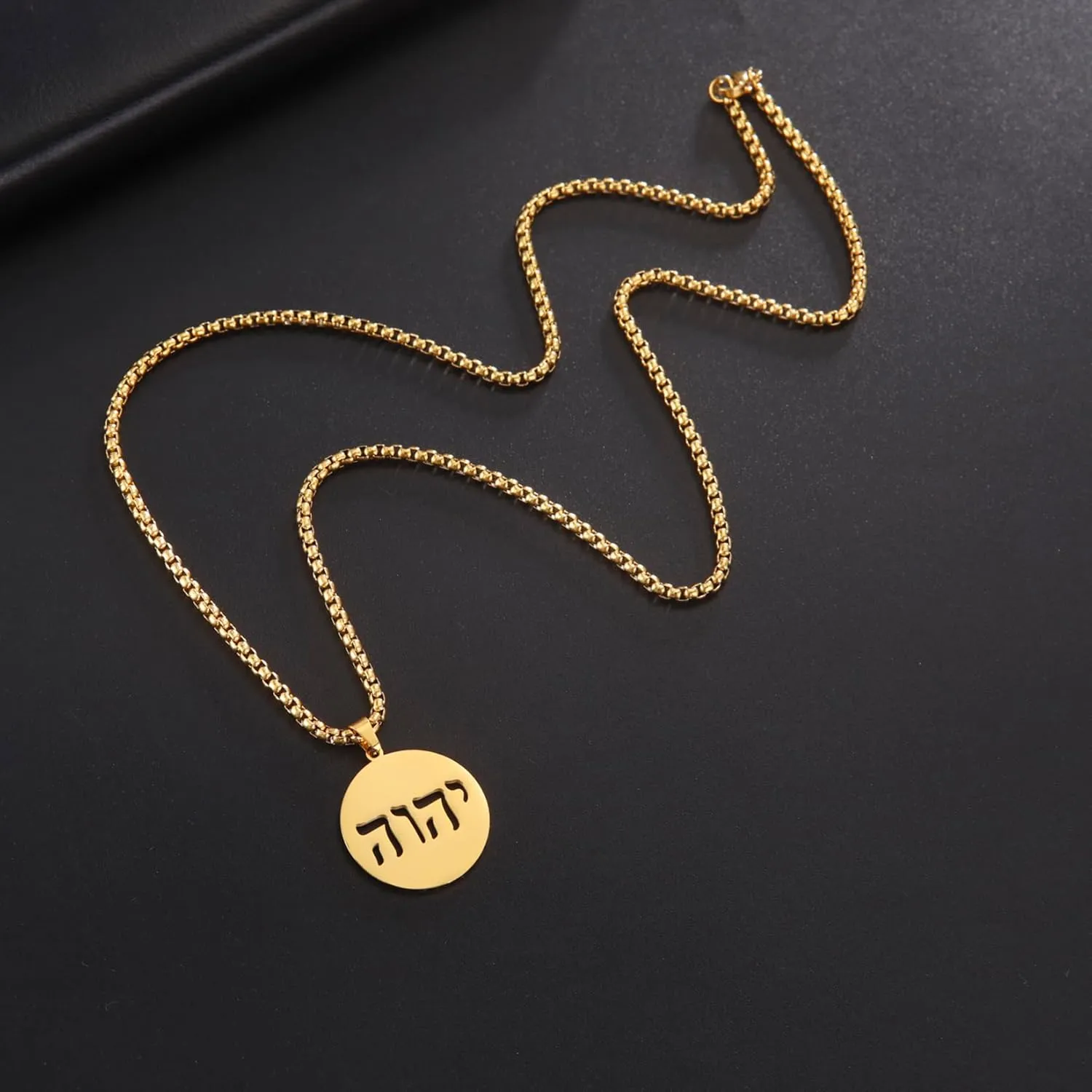 EUEAVAN Hebrew Necklaces Judaism Religion Faithchai Necklace Jehovah Pendants Hebrew Bible God Names Jewelry Hanukkah Israel Amulets Gifts Women Men