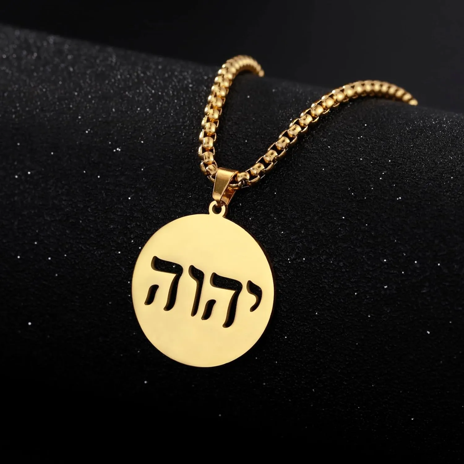 EUEAVAN Hebrew Necklaces Judaism Religion Faithchai Necklace Jehovah Pendants Hebrew Bible God Names Jewelry Hanukkah Israel Amulets Gifts Women Men