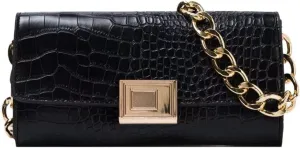 Evening Bags and Clutches for Women Formal Wedding with Shoulder Chain (Black)