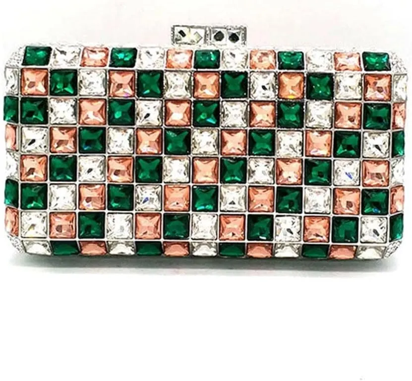 Evening Party Bridal Wedding Party Long Purses Square Crystal Women Wallet Clutches