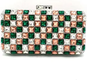 Evening Party Bridal Wedding Party Long Purses Square Crystal Women Wallet Clutches