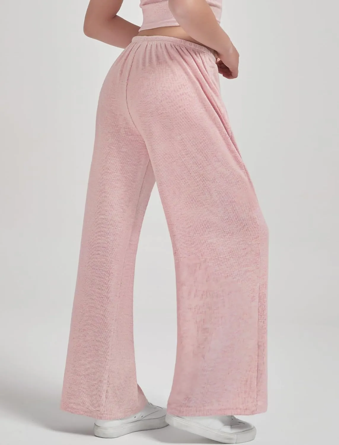 EXARUS 3 Pack Girl's Wide Leg Baggy Sweatpants Flowy Drawstring Waist Loose Long Sweat Pants Casual for Teen 8-14Y