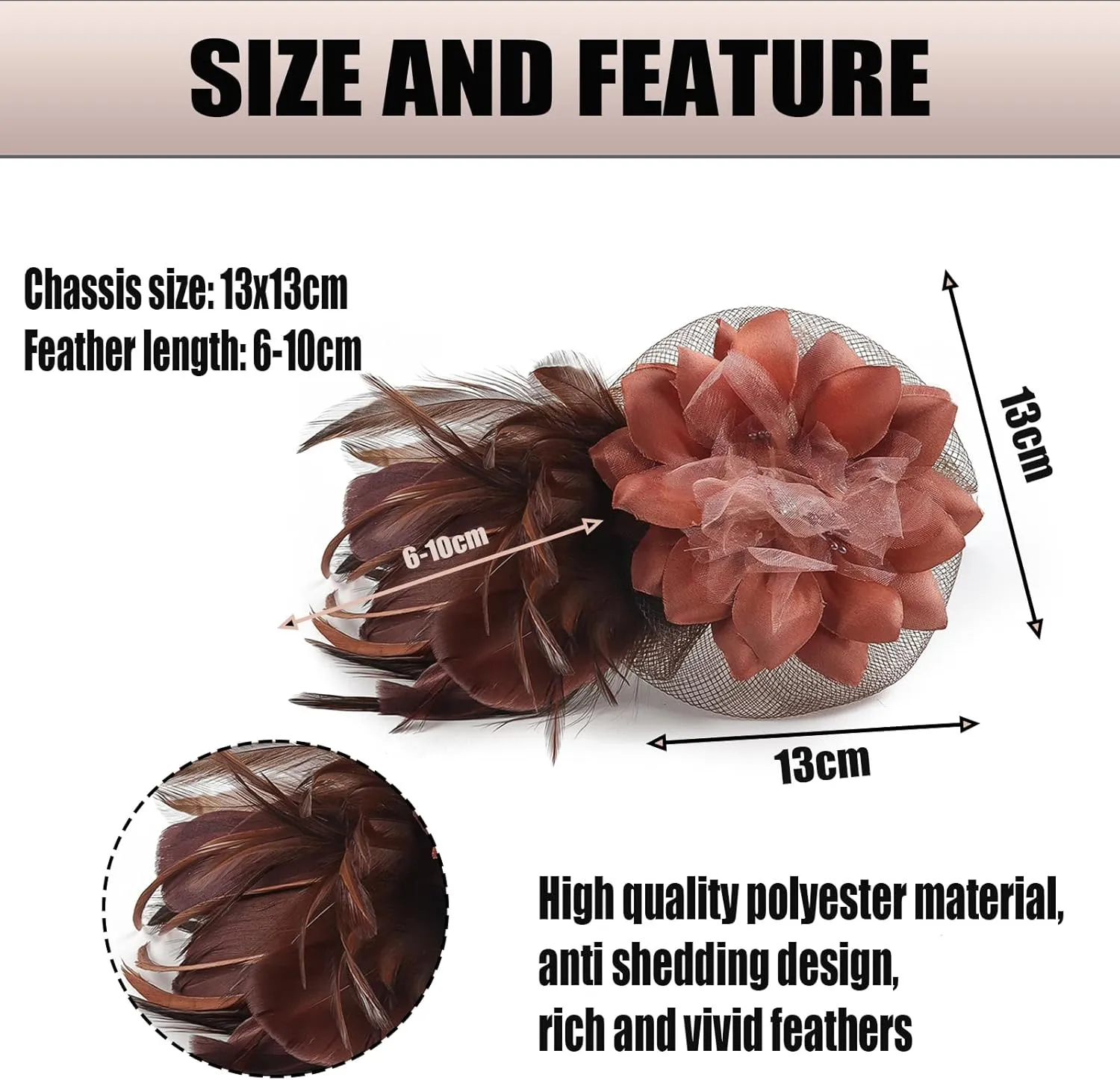 Fascinators Hats for Women,Cocktail and Party Fascinator Hair Clip with Feathers,Kentucky Derby Hats Headbands for Women