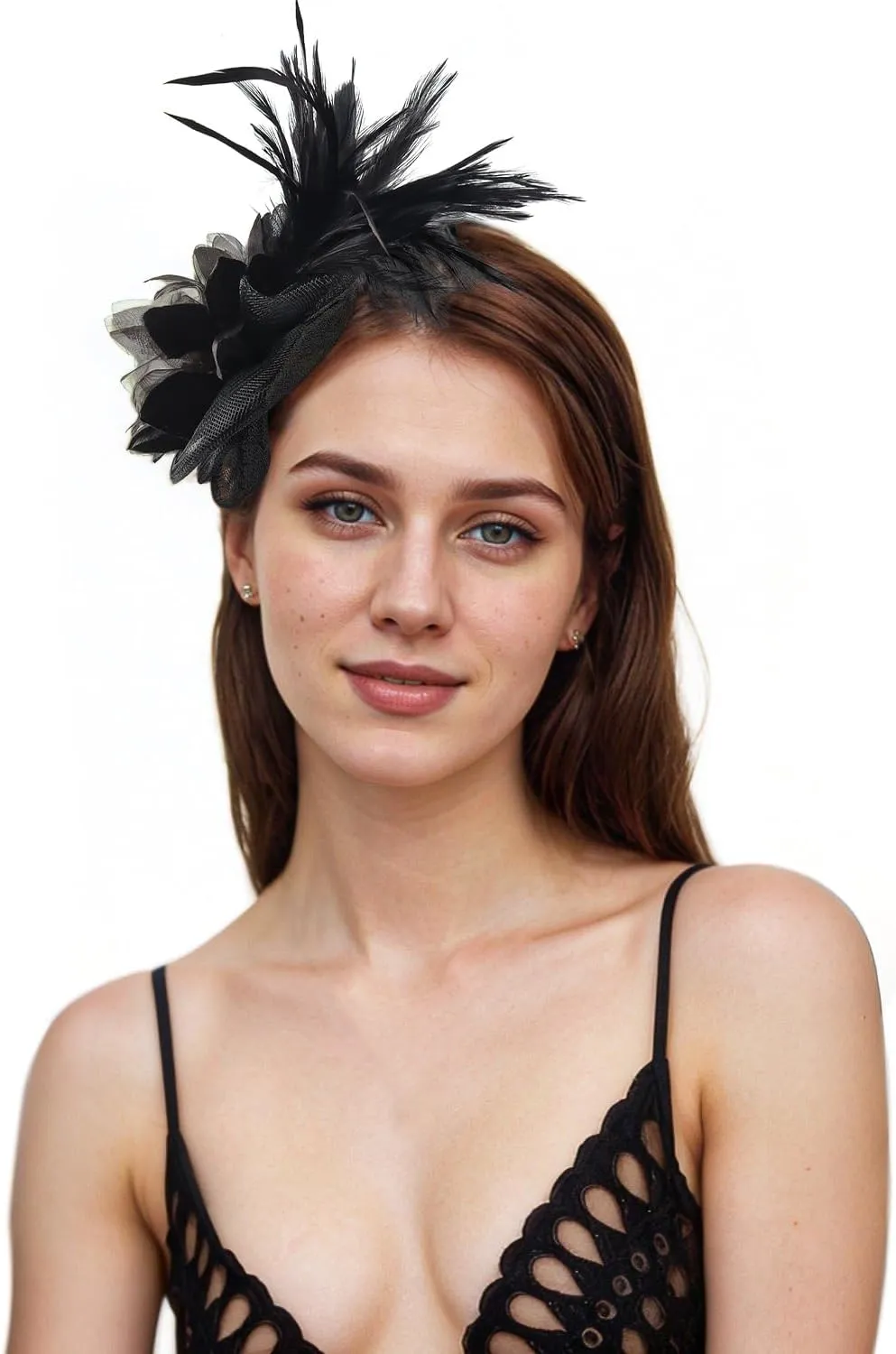Fascinators Hats for Women,Cocktail and Party Fascinator Hair Clip with Feathers,Kentucky Derby Hats Headbands for Women