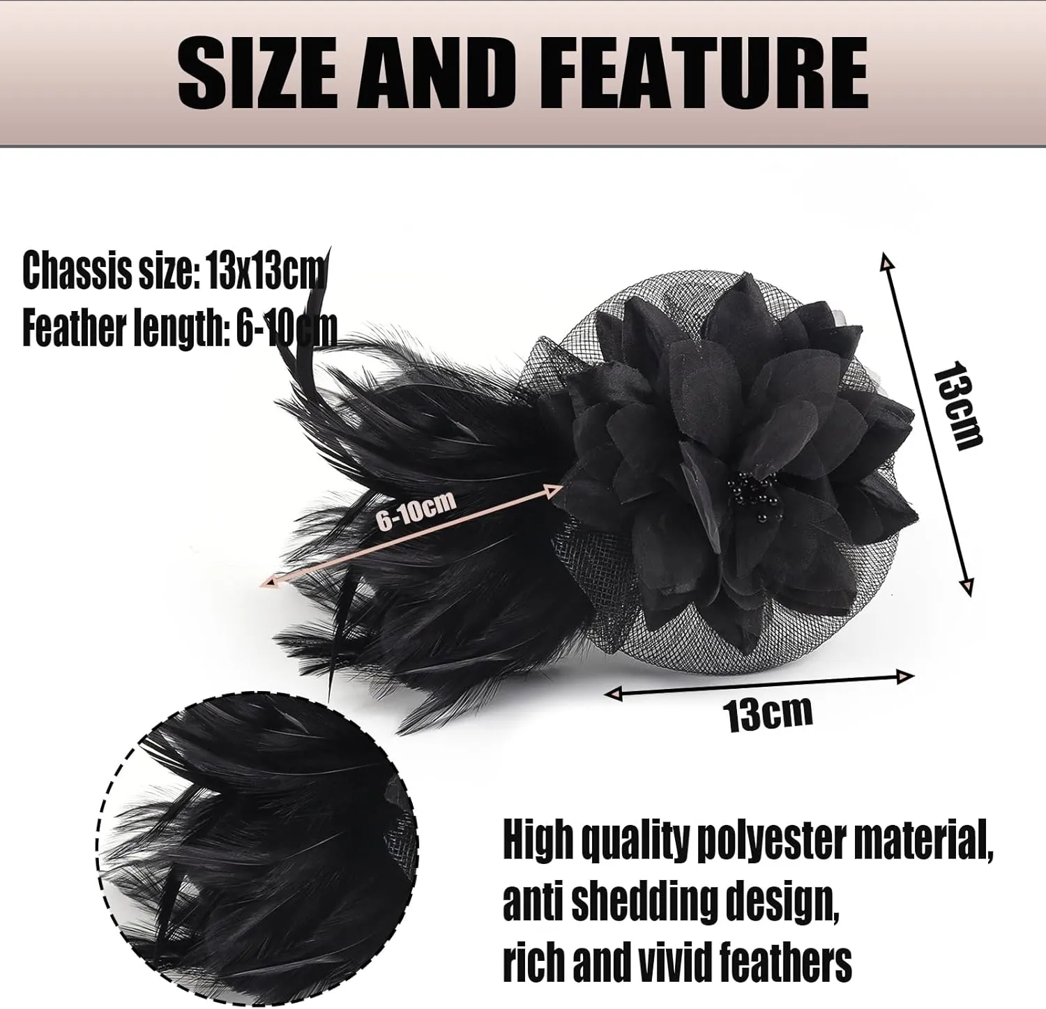 Fascinators Hats for Women,Cocktail and Party Fascinator Hair Clip with Feathers,Kentucky Derby Hats Headbands for Women