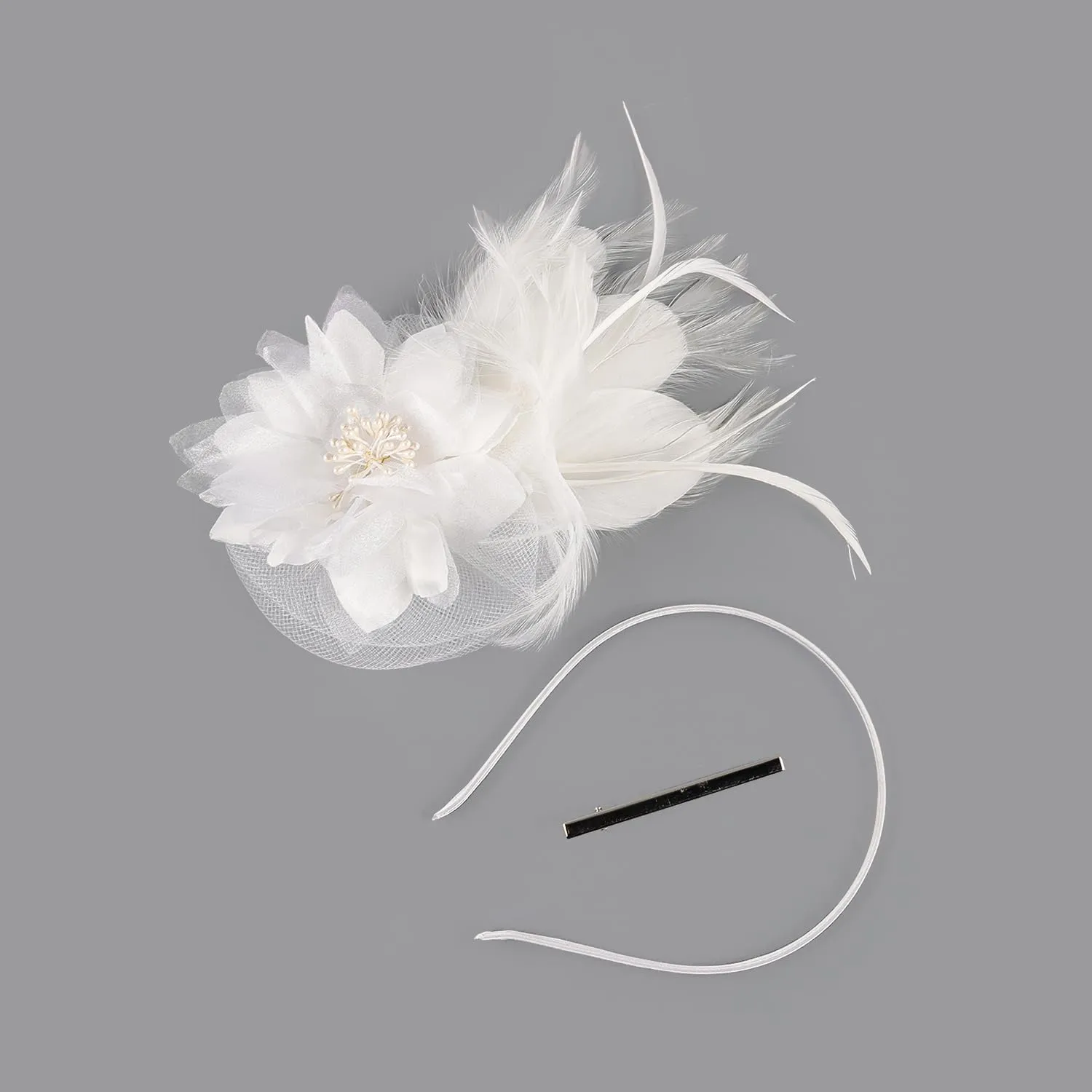 Fascinators Hats for Women,Cocktail and Party Fascinator Hair Clip with Feathers,Kentucky Derby Hats Headbands for Women