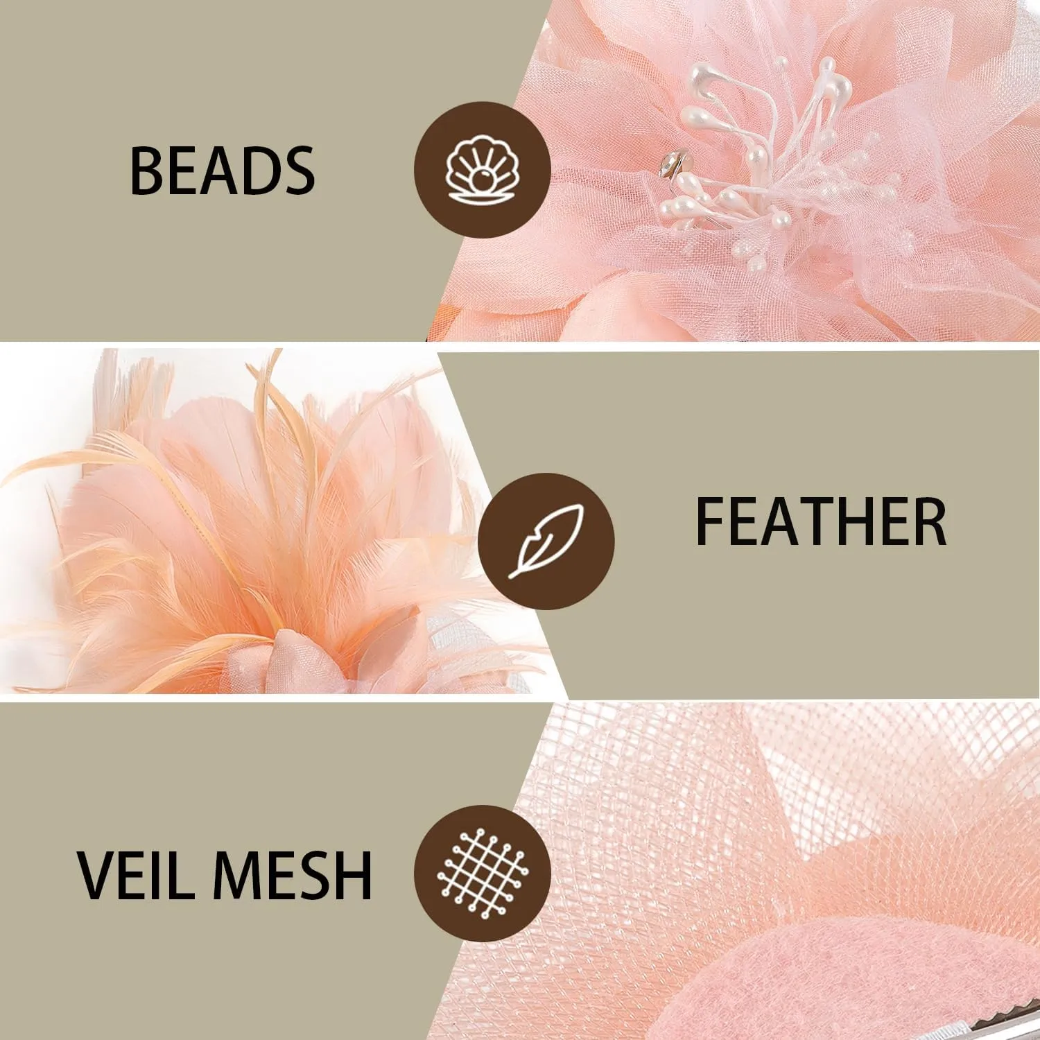 Fascinators Hats for Women,Cocktail and Party Fascinator Hair Clip with Feathers,Kentucky Derby Hats Headbands for Women