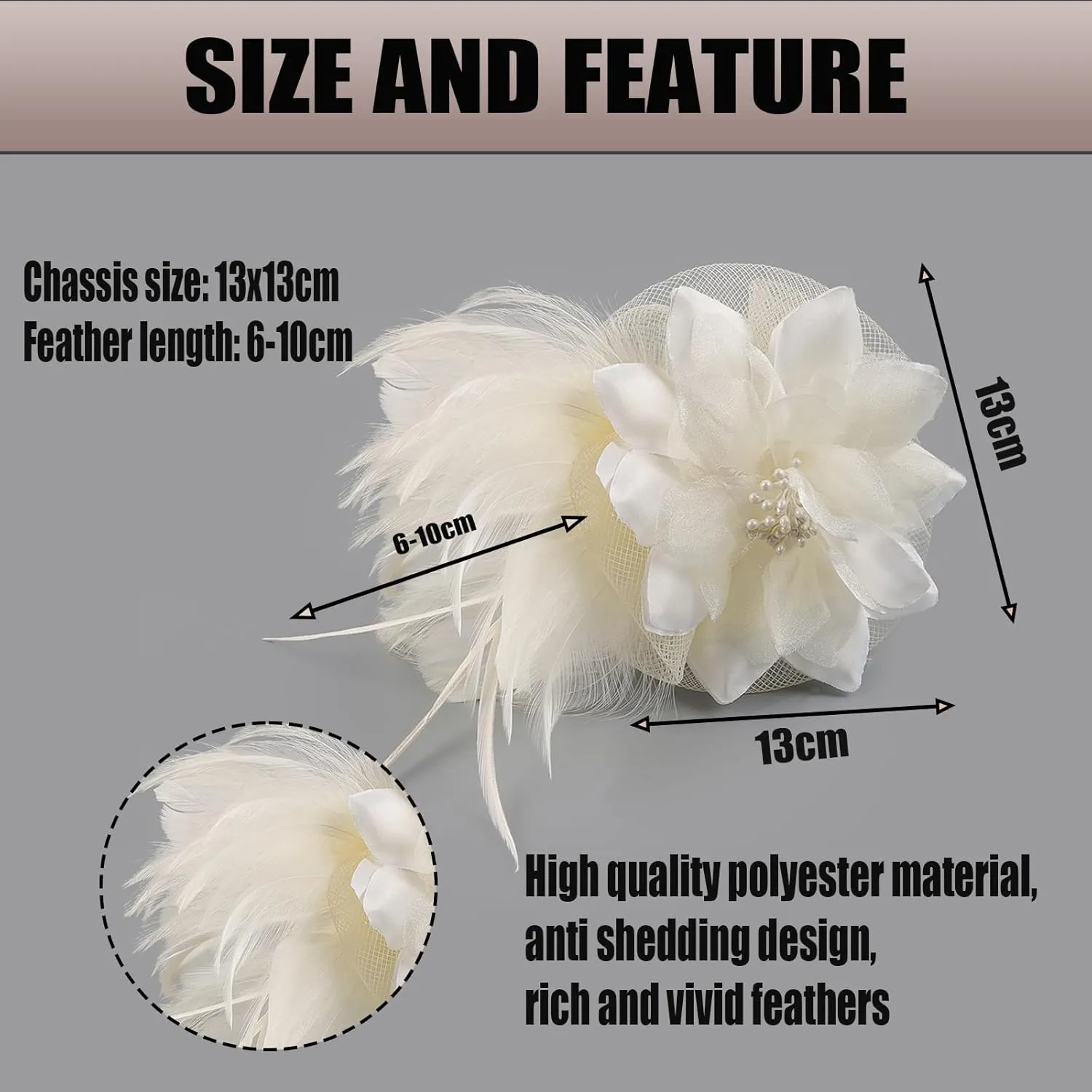 Fascinators Hats for Women,Cocktail and Party Fascinator Hair Clip with Feathers,Kentucky Derby Hats Headbands for Women