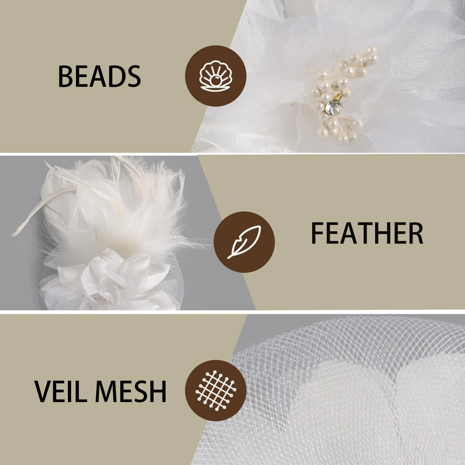Fascinators Hats for Women,Cocktail and Party Fascinator Hair Clip with Feathers,Kentucky Derby Hats Headbands for Women