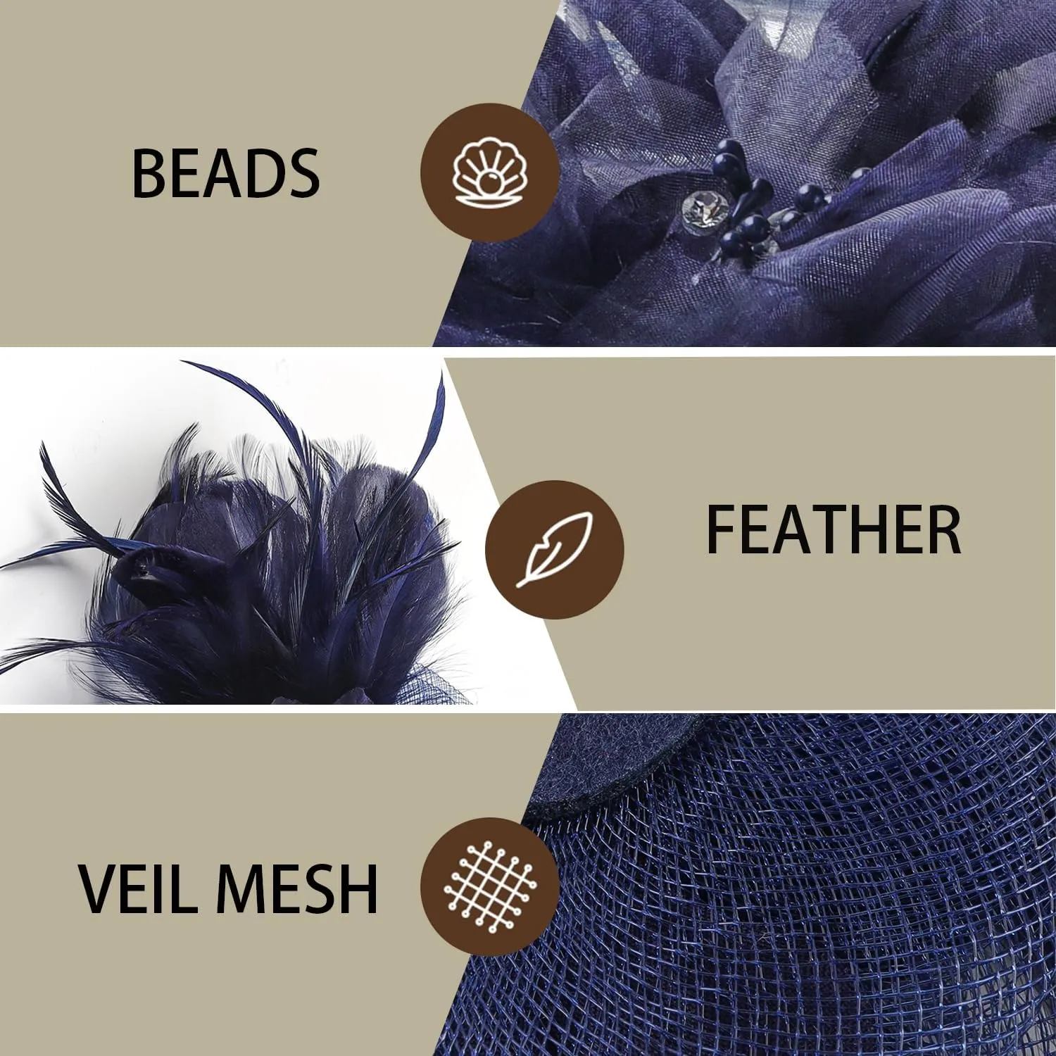 Fascinators Hats for Women,Cocktail and Party Fascinator Hair Clip with Feathers,Kentucky Derby Hats Headbands for Women