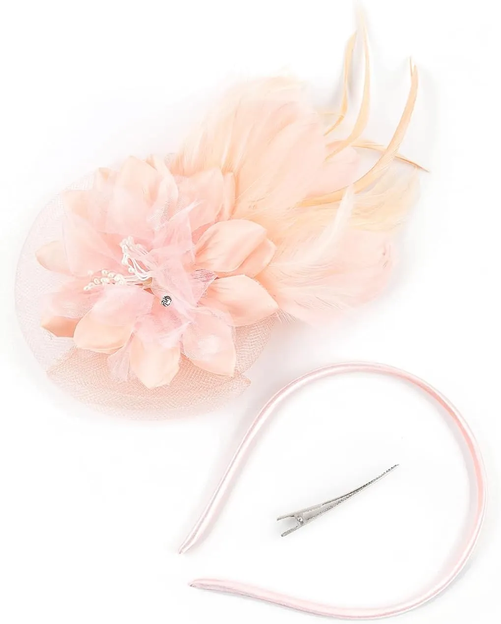 Fascinators Hats for Women,Cocktail and Party Fascinator Hair Clip with Feathers,Kentucky Derby Hats Headbands for Women