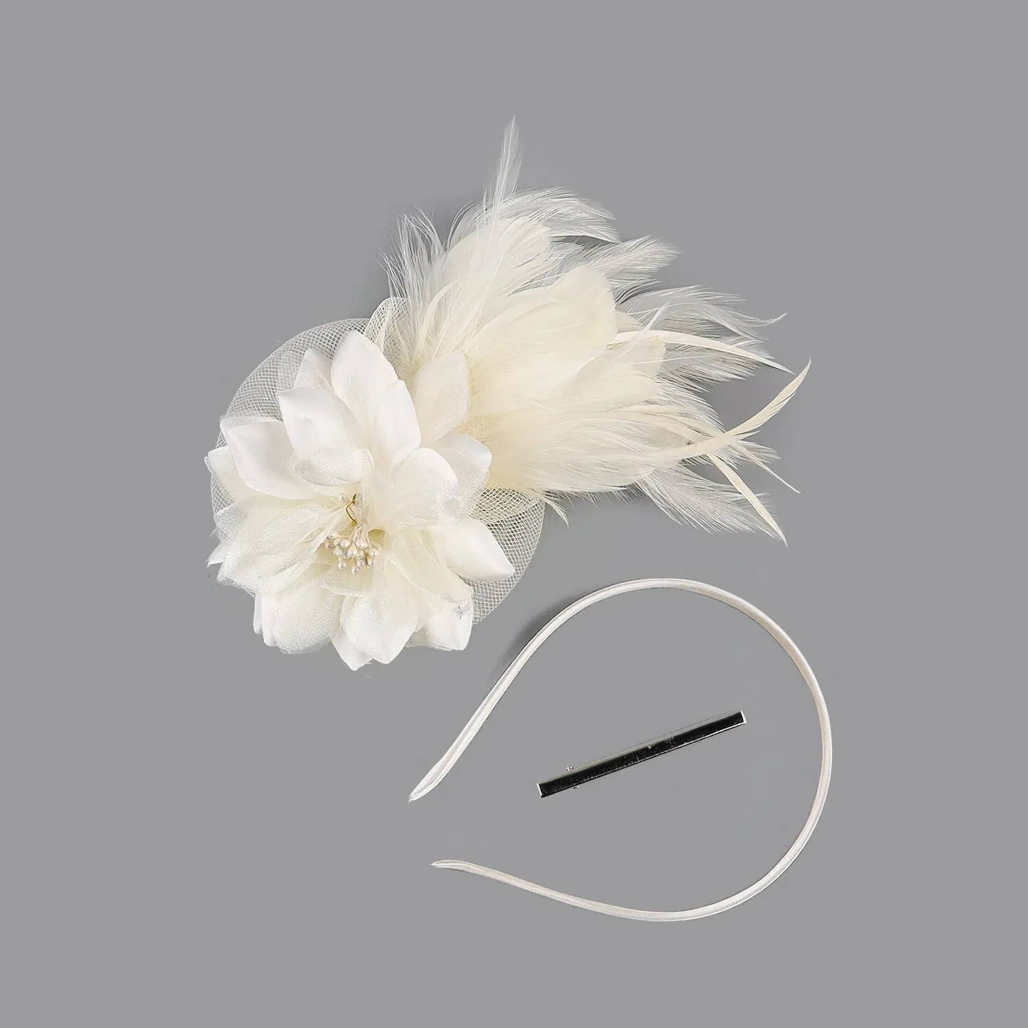 Fascinators Hats for Women,Cocktail and Party Fascinator Hair Clip with Feathers,Kentucky Derby Hats Headbands for Women