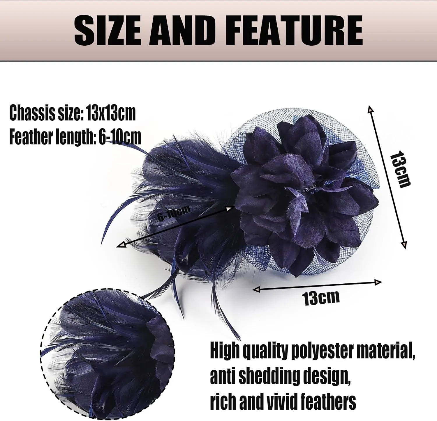 Fascinators Hats for Women,Cocktail and Party Fascinator Hair Clip with Feathers,Kentucky Derby Hats Headbands for Women