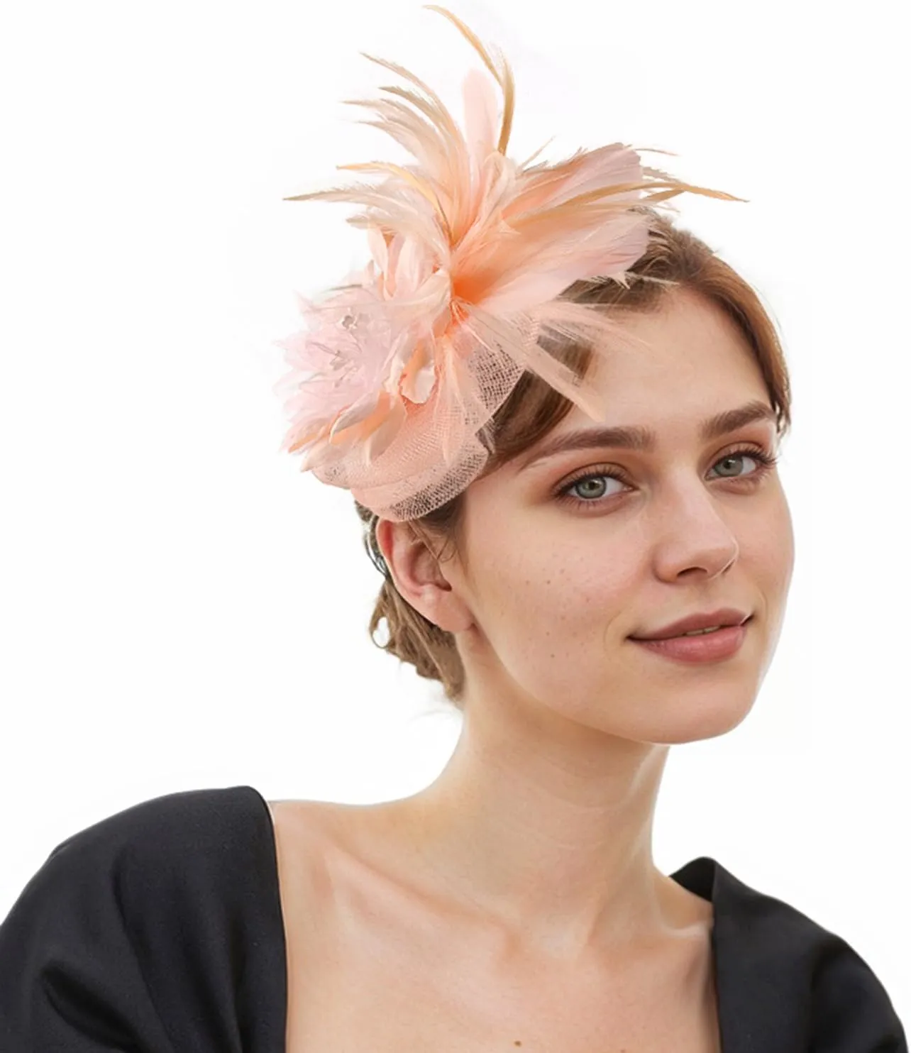 Fascinators Hats for Women,Cocktail and Party Fascinator Hair Clip with Feathers,Kentucky Derby Hats Headbands for Women