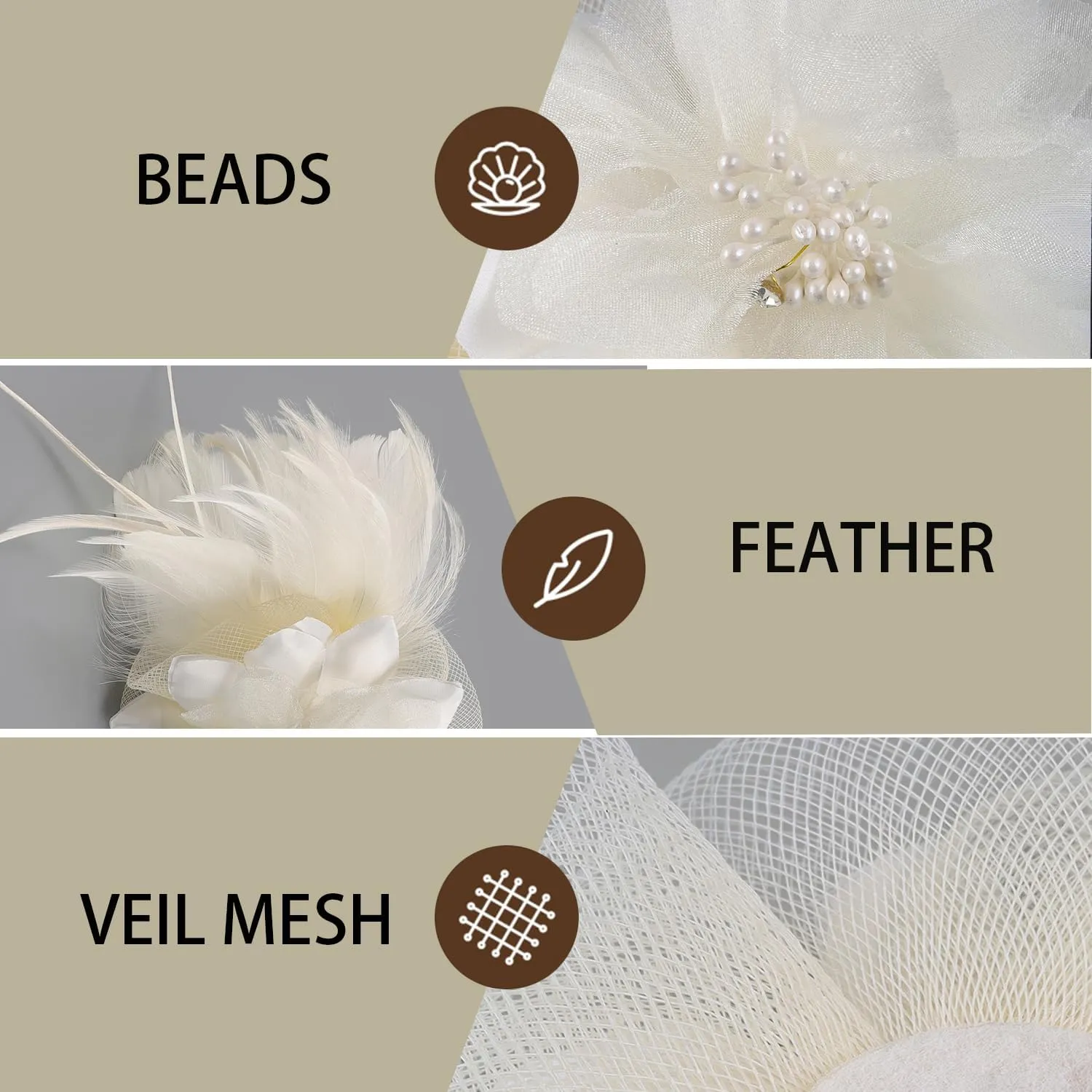 Fascinators Hats for Women,Cocktail and Party Fascinator Hair Clip with Feathers,Kentucky Derby Hats Headbands for Women