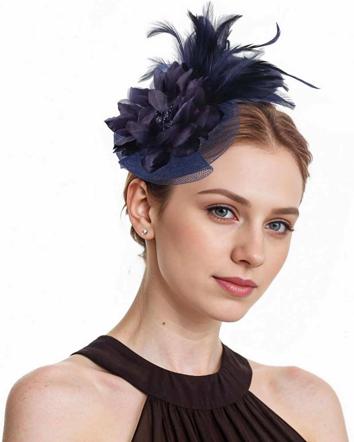 Fascinators Hats for Women,Cocktail and Party Fascinator Hair Clip with Feathers,Kentucky Derby Hats Headbands for Women