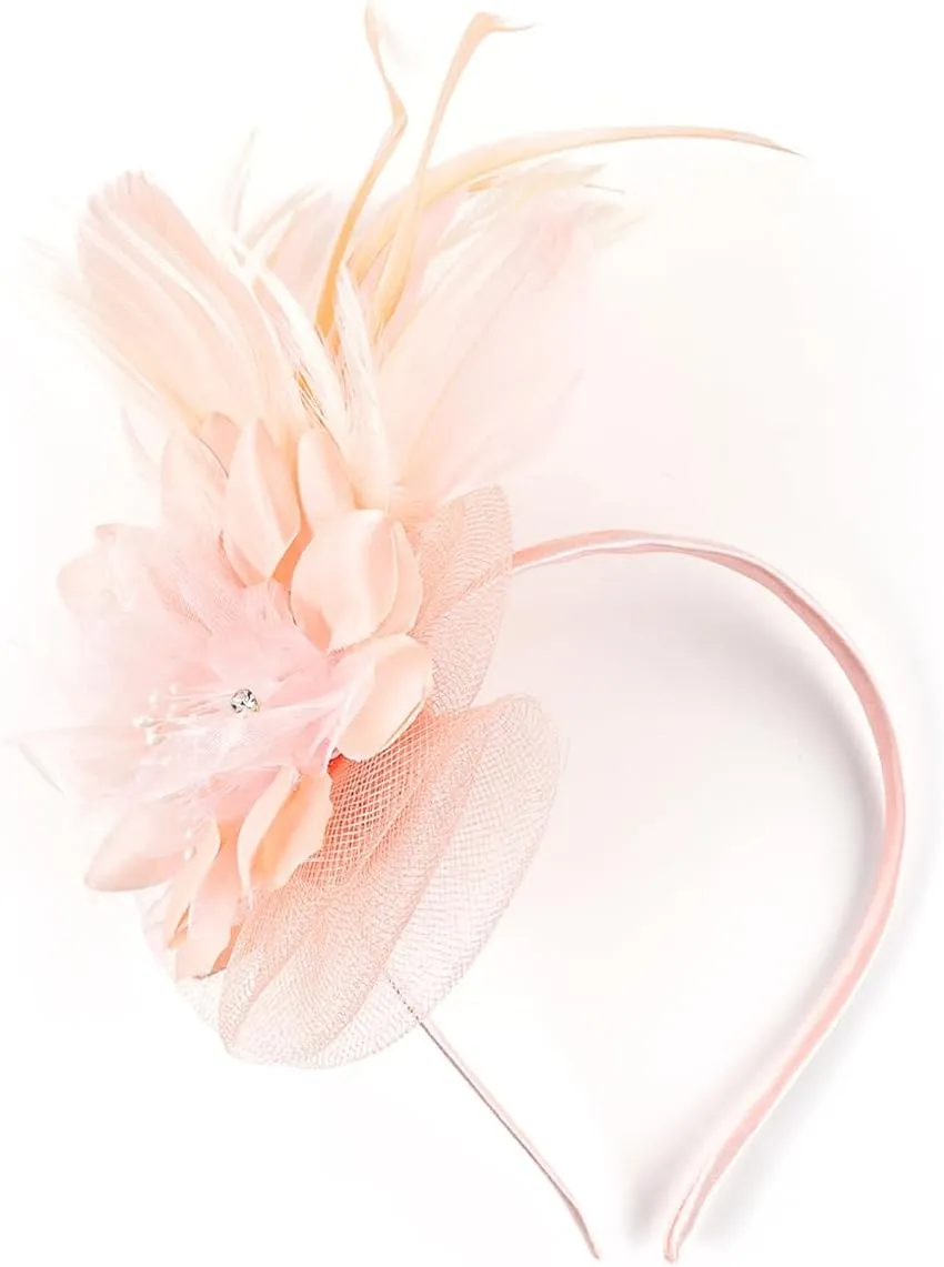 Fascinators Hats for Women,Cocktail and Party Fascinator Hair Clip with Feathers,Kentucky Derby Hats Headbands for Women