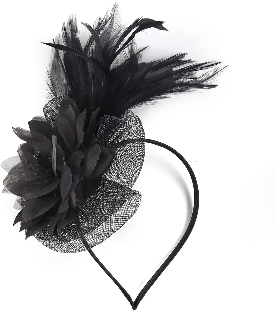 Fascinators Hats for Women,Cocktail and Party Fascinator Hair Clip with Feathers,Kentucky Derby Hats Headbands for Women