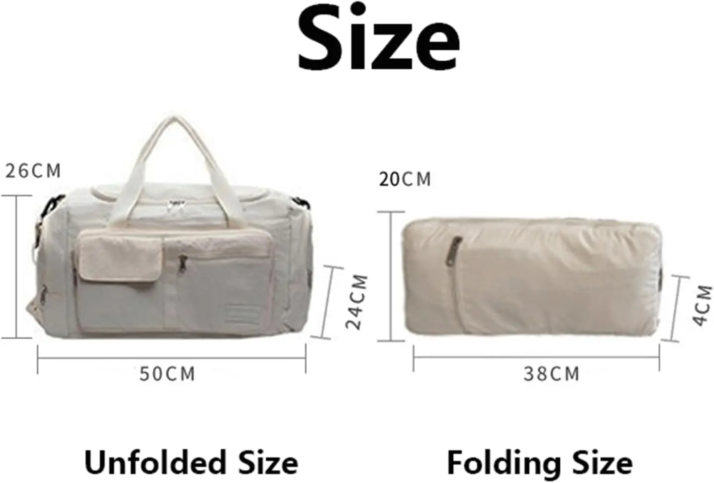 Folding Travel Garment Bag Expandable Carry on, Travel Luggage Organizer for Suitcase Clothes Storage Bag (Beige,40L)