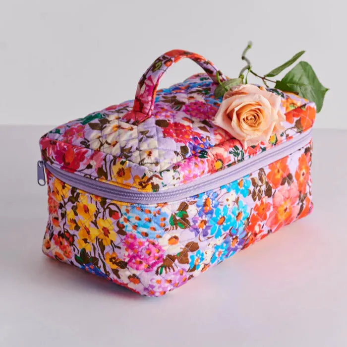 Forever Floral Lilac Quilted Cotton Toiletry Case