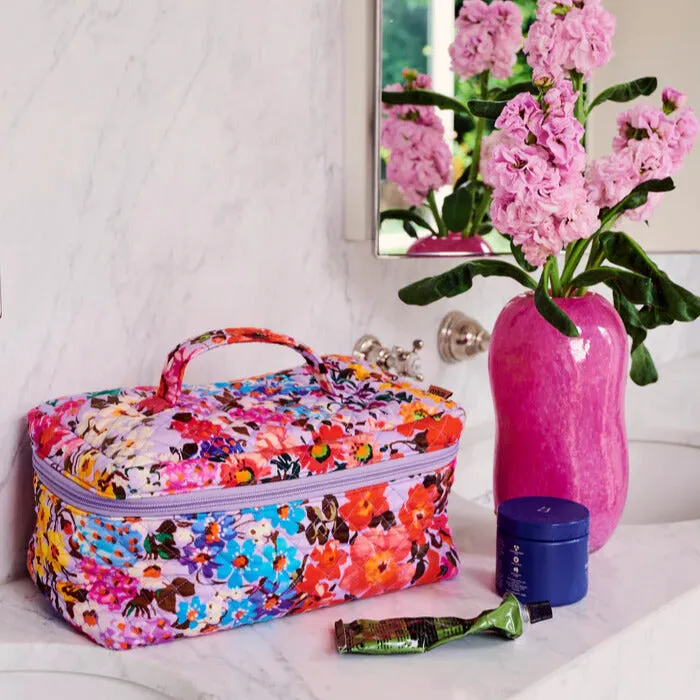 Forever Floral Lilac Quilted Cotton Toiletry Case